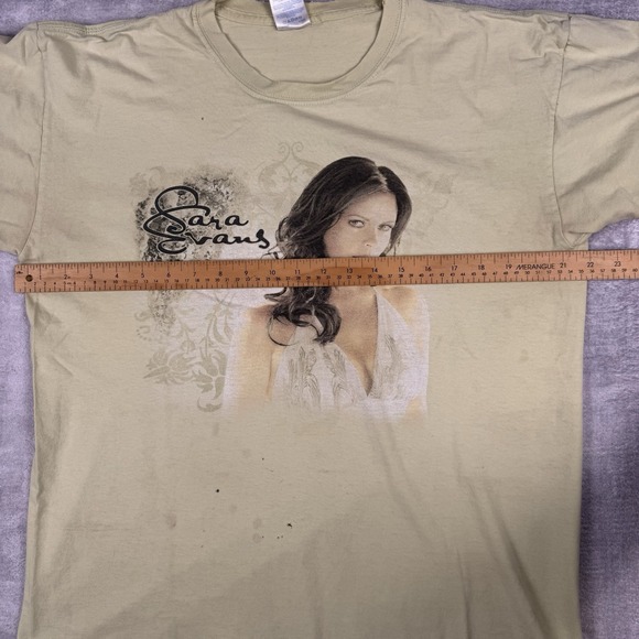 Sarah Evans Shirt Mens Large Yellow 2008 The Greatest Cities Tour Music Band - Picture 11 of 12